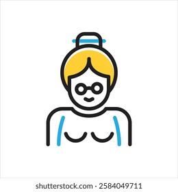 Vector multi color icon for grandmother