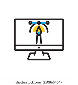 Icono multicolor del Vector para el gráfico