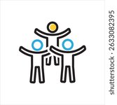 Vector multi color icon for group of people
