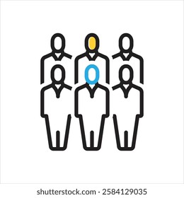 Vector multi color icon for group