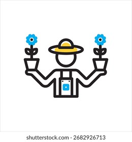 Vector icono multicolor para el cultivador