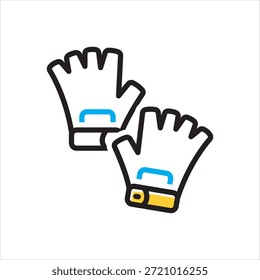 Icono multicolor del Vector para los guantes del gimnasio