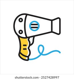 Vector multi color icon for hairdryer