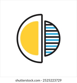 Ícone de vetor com várias cores para metade