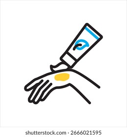 Vector icono multicolor para la loción de la mano