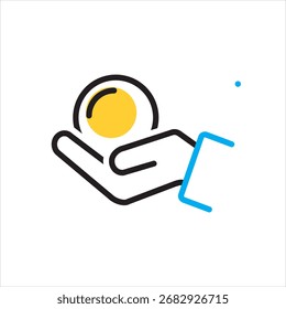 Vektor mehrfarbiges Symbol für Handvoll