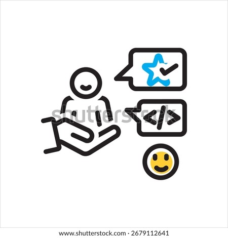 Vector multi color icon for happy client