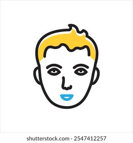 Vector multi color icon for head