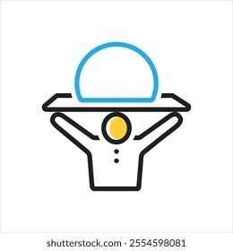 Vector multi color icon for heavily
