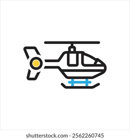 Vector multi color icon for helicopter