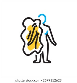 Vector multi color icon for hemiplegia