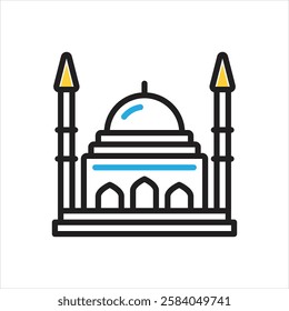 Vector multi color icon for historical