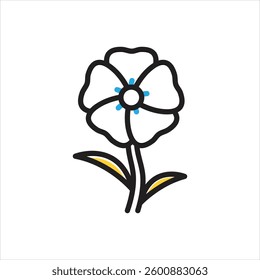 Vector multi color icon for hollyhock