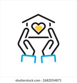 Vector multi color icon for home care