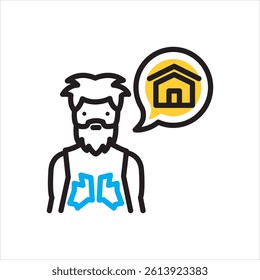 Vector multi color icon for homeless people