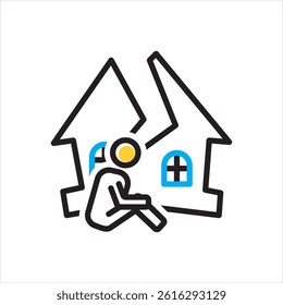 Vector multi color icon for homeless youth