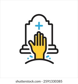 Vector multi color icon for horror