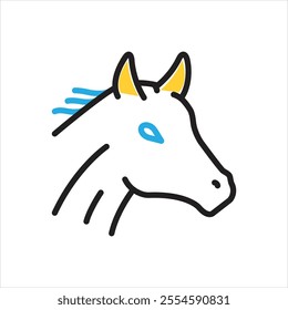 Vector multi color icon for horse
