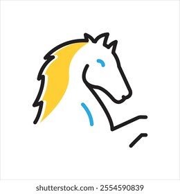 Vector multi color icon for horse