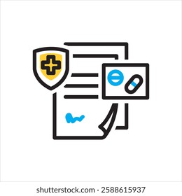 Vector multi color icon for hospitals signings