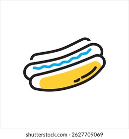 Ícone de vetor de várias cores para o hotdog