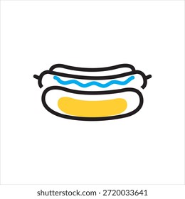 Vector icono multicolor para hotdog
