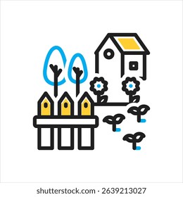 Vector multi color icon for house garden