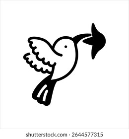 Vektorsymbol mit mehreren Farben für einen Kolibris