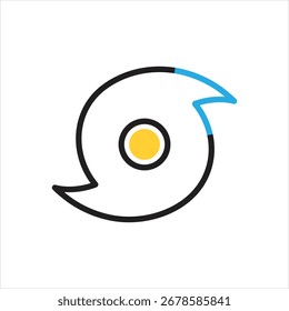 Vector multi color icon for hurricane