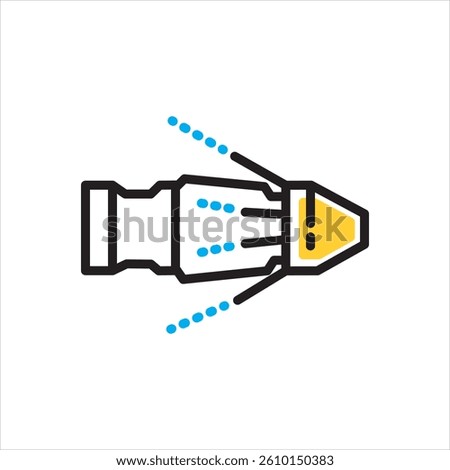 Vector multi color icon for hydro jetting