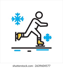 Vector multi color icon for ice skating