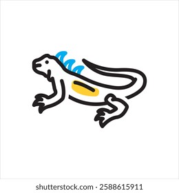 Vector multi color icon for iguana