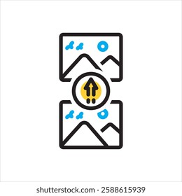 Vector multi color icon for image scroll up
