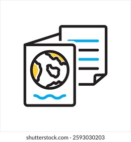 Vector multi color icon for immigration documents