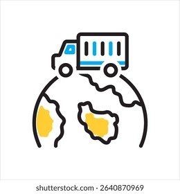 Vector multi color icon for import