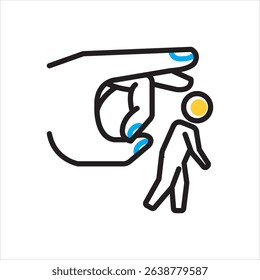 Vector multi color icon for inadequacy feeling