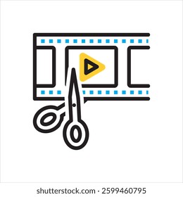 Vector multi color icon for incisive video
