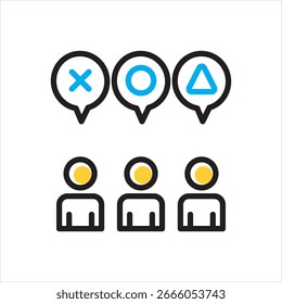 Vector multi color icon for inconsistent