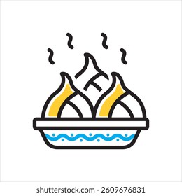 Vector multi color icon for indian cuisine
