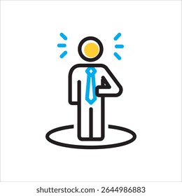 Vector multi color icon for individual