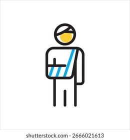 Vector multi color icon for injury