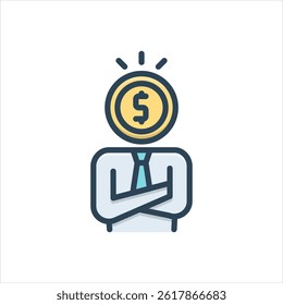 Vector multi color icon for investor