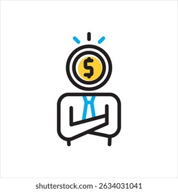 Vector multi color icon for investor