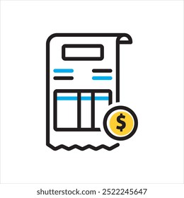 Vector multi color icon for invoice