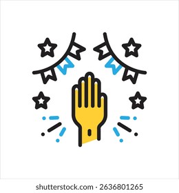 Vector multi color icon for involve