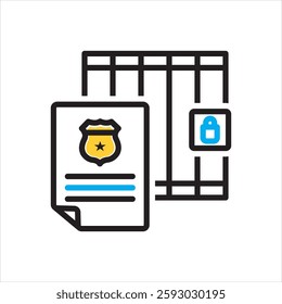 Vector multi color icon for jail signing