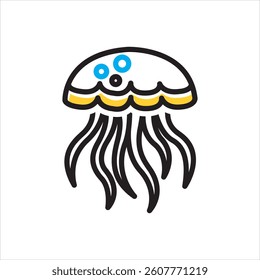 Vector multi color icon for jelly fish