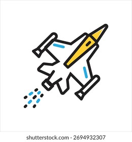 Vektor mehrfarbiges Symbol für Jet