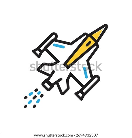 Vector multi color icon for jet