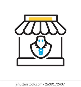Vector multi color icon for jewelry store